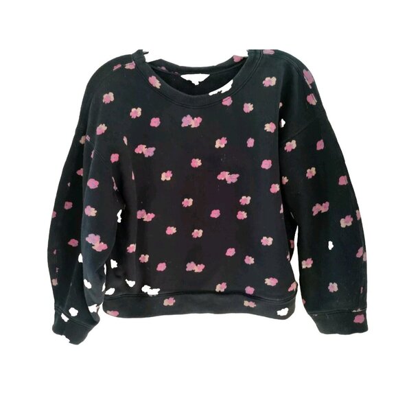 Rebecca Taylor Size Small Floriana Crop Floral Pullover Sweatshirt - Picture 3 of 5